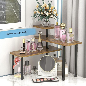 3 rétegű, mozgatható sarokpolc, tárolóállvány akasztóval, konyhai fürdőszobai munkalap, többcélú állvány, fa fűszertartó