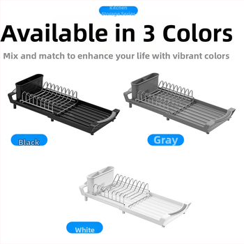 Ράφι αποθήκευσης πιάτων, αναδιπλούμενη βάση για μπολ, ράφι αποθήκευσης κουζίνας, επιτραπέζια πιάτα, ξυλάκια, καλάθι αποχέτευσης, ράφι αποχέτευσης