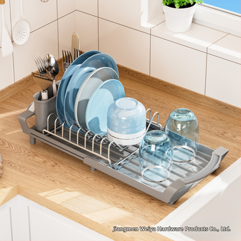 Ράφι αποθήκευσης πιάτων, αναδιπλούμενη βάση για μπολ, ράφι αποθήκευσης κουζίνας, επιτραπέζια πιάτα, ξυλάκια, καλάθι αποχέτευσης, ράφι αποχέτευσης