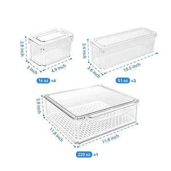 Διασυνοριακό σε απόθεμα, μπορεί να ωθηθεί και να διπλωθεί με καπάκι, κουτί αποθήκευσης ψυγείου, υψηλής διαφάνειας, κατάλληλο για τρόφιμα, κουτί αποθήκευσης κατοικίδιων ζώων, κουτί αποθήκευσης κουζίνας