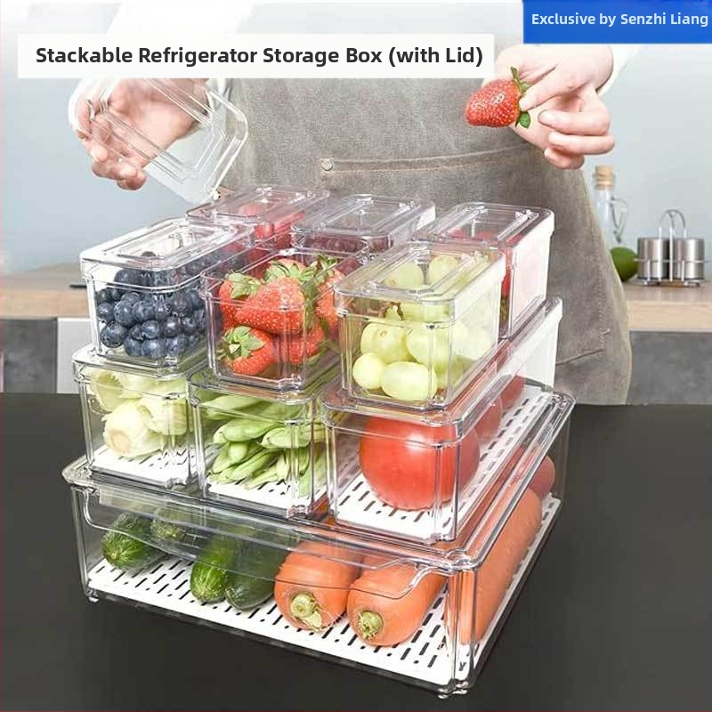 Piiriülene laos olev külmkapi hoiukastiga saab lükata ja kokku voltida, läbipaistev toidukvaliteediga lemmikloomade hoiukast köögi hoiukastiga