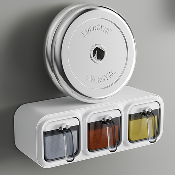 Namų virtuvė Prieskonių dėžutė Valgomosios druskos laikymo dėžutė Prie sienos tvirtinamas prieskonių indelis Trijų skyrių Dviejų skyrių Prieskonių laikymo lentynėlė