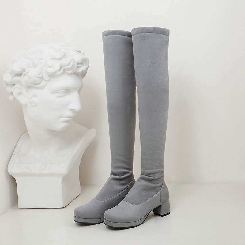 Őszi és téli női csizmák Európai és amerikai divat bőr csizmák női csizmák pamuttal bélelt meleg csizmák térdig érő magas sarkú vastag sarok sokoldalú női cipők