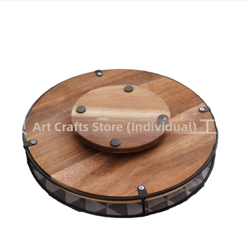 Дървена стойка за съхранение на подправки от трансграничен тип, кръгла дървена стойка за съхранение на козметика, преносима масивна дървена стойка за съхранение на различни видове