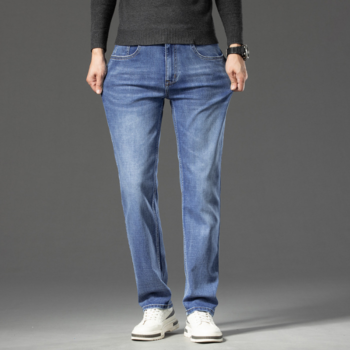 Φθινοπωρινό και Χειμερινό Τζιν Ανδρικό Ίσιο Πόδι Ευέλικτο Ελαφρύ Business Casual Slim Stretch Ανδρικό Τζιν Παντελόνι Jeanswest