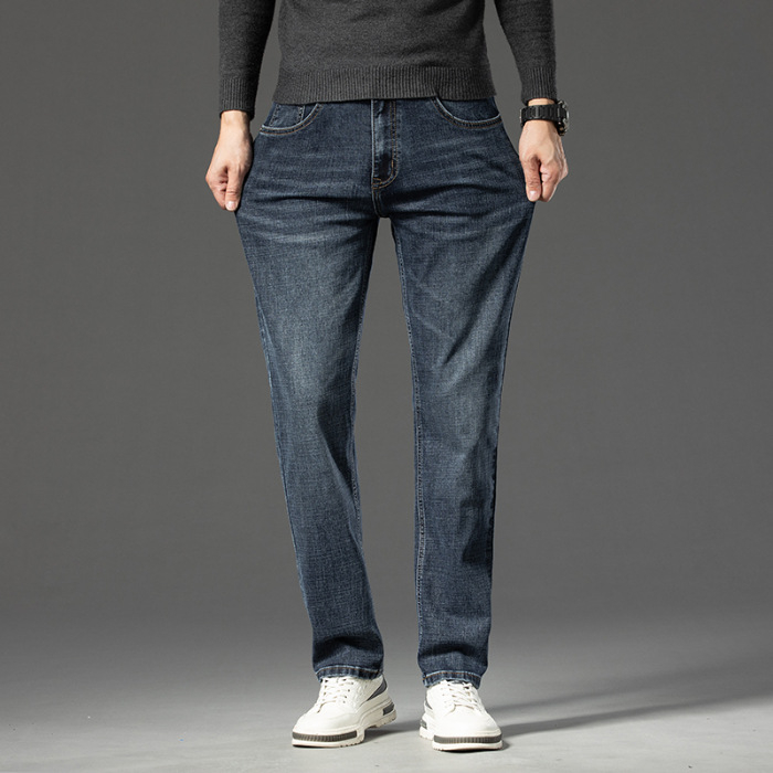 Φθινοπωρινό και Χειμερινό Τζιν Ανδρικό Ίσιο Πόδι Ευέλικτο Ελαφρύ Business Casual Slim Stretch Ανδρικό Τζιν Παντελόνι Jeanswest