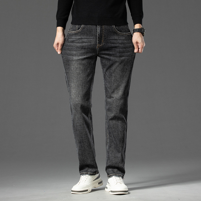 Φθινοπωρινό και Χειμερινό Τζιν Ανδρικό Ίσιο Πόδι Ευέλικτο Ελαφρύ Business Casual Slim Stretch Ανδρικό Τζιν Παντελόνι Jeanswest
