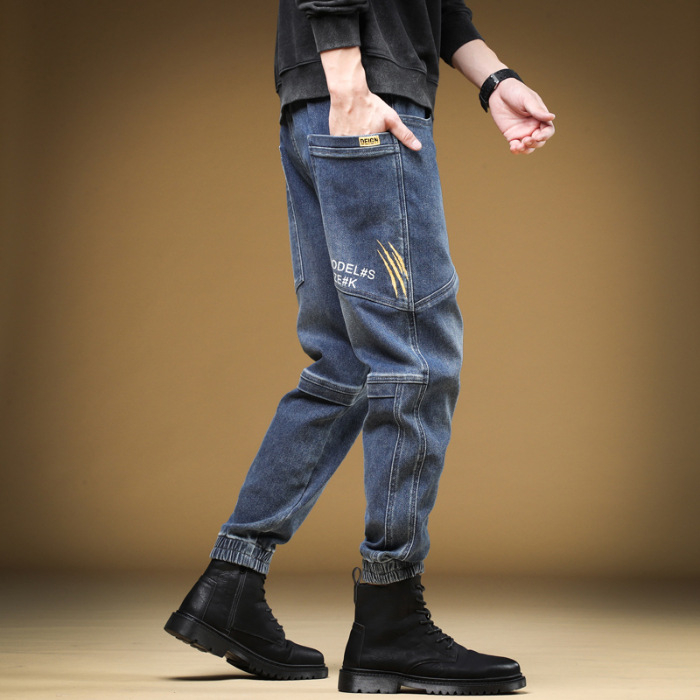 Férfi farmernadrágok 2025 Új, lezser, nagy méretű őszi-téli szabadidőnadrág, cargo nadrág, őszi-téli szezon