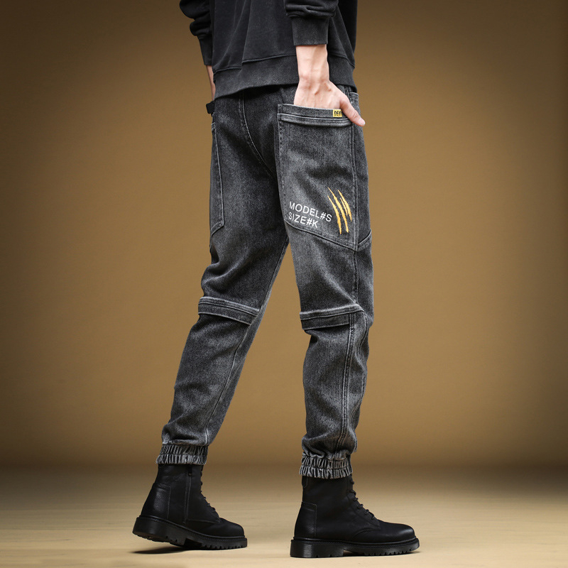 Férfi farmernadrágok 2025 Új, lezser, nagy méretű őszi-téli szabadidőnadrág, cargo nadrág, őszi-téli szezon