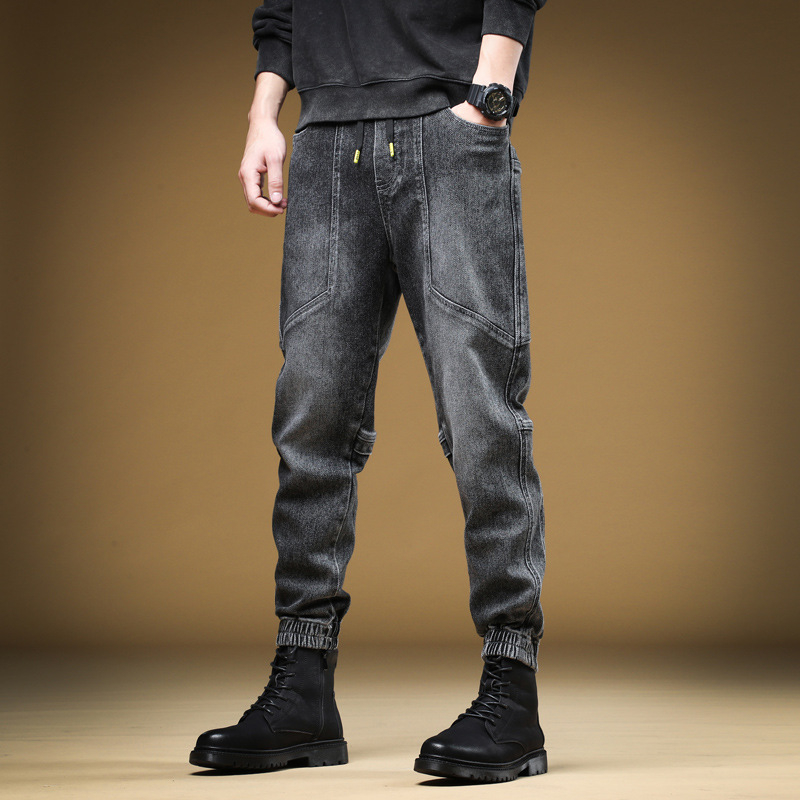 Férfi farmernadrágok 2025 Új, lezser, nagy méretű őszi-téli szabadidőnadrág, cargo nadrág, őszi-téli szezon