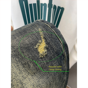 Nosztalgikus retró háremnadrág, foltos, divatos, márkás, hímzett, rugalmas, amerikai szakadt farmer, férfi vékony nadrág, őszi és téli