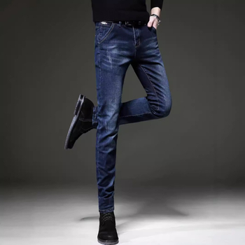 2024 őszi új, csúcskategóriás farmernadrág, férfi karcsúsított, rugalmas szárú, koreai stílusú, divatos, lezser nadrág fiataloknak