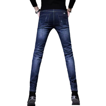 2024 őszi új, csúcskategóriás farmernadrág, férfi karcsúsított, rugalmas szárú, koreai stílusú, divatos, lezser nadrág fiataloknak