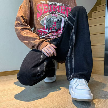 Férfi egyenes szabású, laza szabású, új, High Street Torre nadrág, tavaszi és őszi divatmárkás farmer, hongkongi stílusú nadrág, lezser nadrág