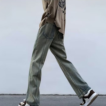 Férfi egyenes szabású, laza szabású, új, High Street Torre nadrág, tavaszi és őszi divatmárkás farmer, hongkongi stílusú nadrág, lezser nadrág