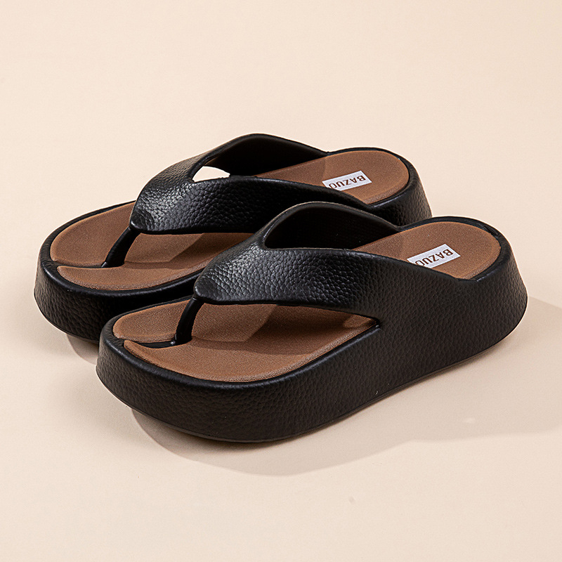 Japanke za žene, ljeto 2025., nova gornja odjeća za plažu koja povećava visinu, moderne, svestrane, udobne, neklizajuće japanke s debelim potplatom