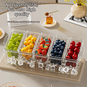 Διασυνοριακό κουτί φρουτοσαλάτας με πιρούνι, φορητό κουτί διατήρησης φρεσκάδας, κουτί κατάψυξης για πικνίκ, κουτί αποθήκευσης ψυγείου για οικιακή χρήση