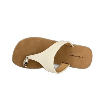 Νέες καλοκαιρινές παντόφλες 2025, μοντέρνες, ευέλικτες φλατ σόλες με ανοιχτά δάχτυλα και λουράκια για γυναίκες, απλά ευρωπαϊκά και αμερικανικά σανδάλια με στρινγκ