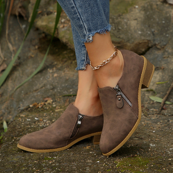 Γυναικεία παπούτσια Deep Mouth Single Shoes Άνοιξη 2025 Νέα ευρωπαϊκά και αμερικανικά γυναικεία παπούτσια plus size Crossborder με μυτερό τακούνι και χοντρό τακούνι σε απόθεμα