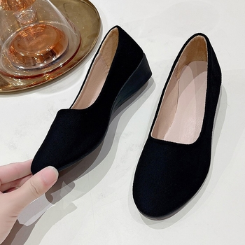 Άνοιξη και Φθινόπωρο Κορεάτικο Στυλ Μοντέρνα Παπούτσια με Μυτερές Δακτύλες και Ρηχό Στόμα Γυναικεία Παπούτσια με Επίπεδο Τακούνι Παπούτσια Εγκυμοσύνης Μονά Γυναικεία Παπούτσια Παπούτσια Εργασίας Μεγάλα Γυναικεία Παπούτσια
