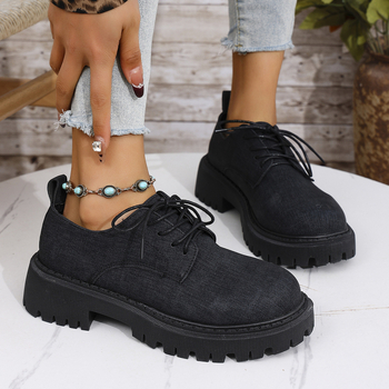 Γυναικεία Loafers με Χοντρό Τακούνι, Μεγάλα Μεγέθη, Άνοιξη και Φθινόπωρο, Νέα, Μοντέρνα, Άνετα, Μικρά Δερμάτινα Παπούτσια Βρετανικού Τύπου, Σε Όλα τα Χρώματα