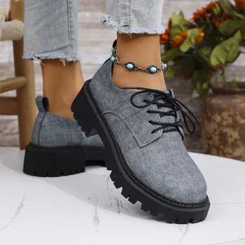 Γυναικεία Loafers με Χοντρό Τακούνι, Μεγάλα Μεγέθη, Άνοιξη και Φθινόπωρο, Νέα, Μοντέρνα, Άνετα, Μικρά Δερμάτινα Παπούτσια Βρετανικού Τύπου, Σε Όλα τα Χρώματα