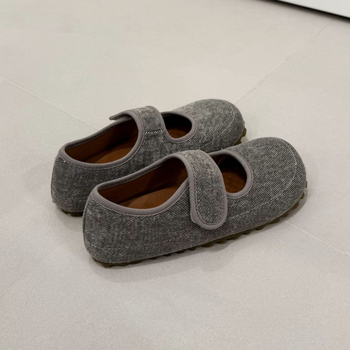 Γυναικεία παπούτσια Mary Jane με φλοράλ βέλκρο σε στυλ τουίντ, 2025, νέα ρετρό, casual, φλατ παπούτσια με ρηχό στόμα.