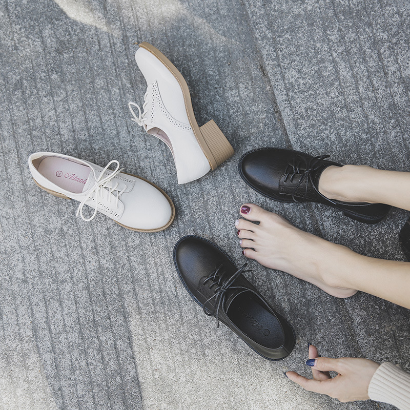 Ženske cipele s mekim dnom od grube kože iz 2024., nove mokasine s dubokim ustima, ženske cipele, univerzalne, britanskog stila, ležerne, jednoslojne cipele, modne