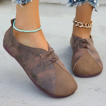 Pantofi casual plați cu cusături retro pentru comerț exterior 2024 pantofi noi pentru femei cu un picior, pantofi transfrontalieri plus size