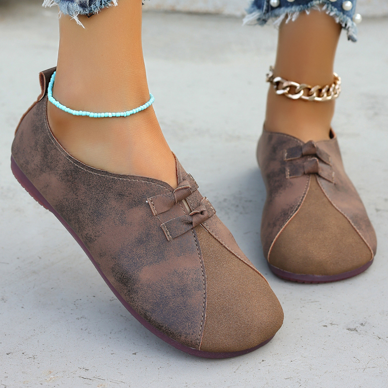 Pantofi casual plați cu cusături retro pentru comerț exterior 2024 pantofi noi pentru femei cu un picior, pantofi transfrontalieri plus size