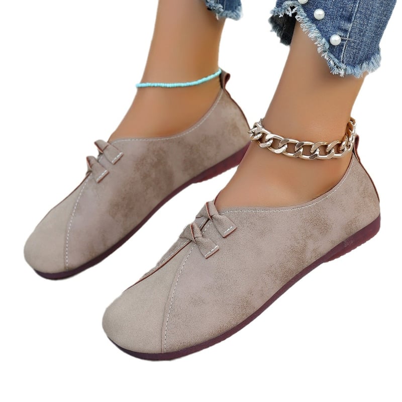 Pantofi casual plați cu cusături retro pentru comerț exterior 2024 pantofi noi pentru femei cu un picior, pantofi transfrontalieri plus size