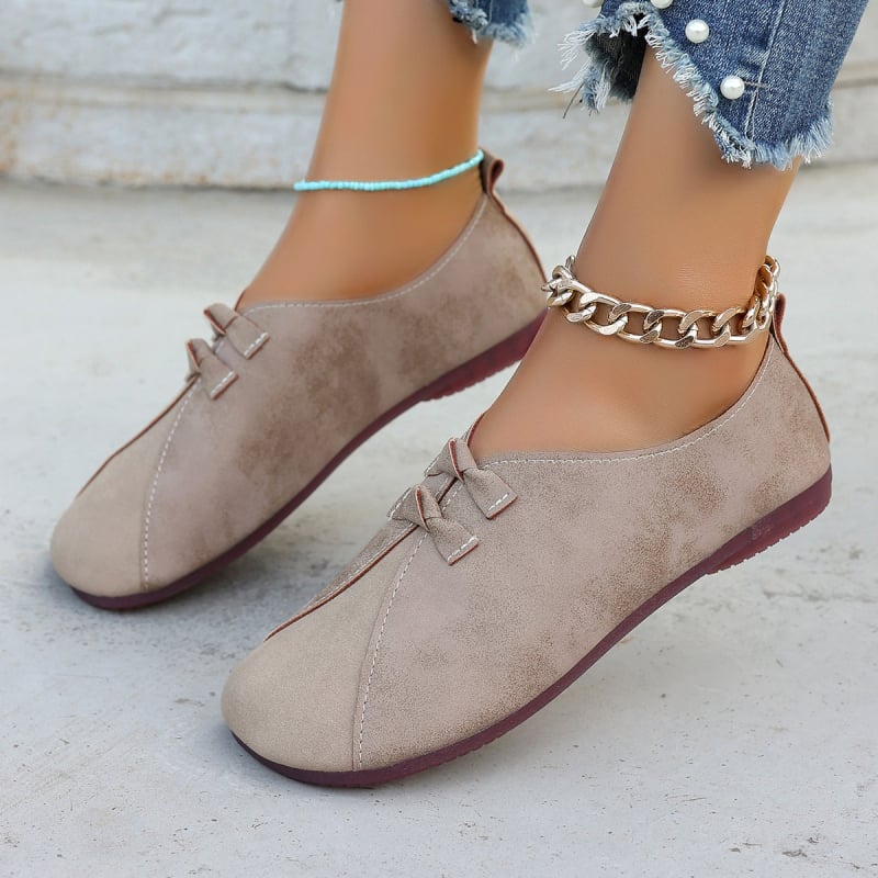 Pantofi casual plați cu cusături retro pentru comerț exterior 2024 pantofi noi pentru femei cu un picior, pantofi transfrontalieri plus size