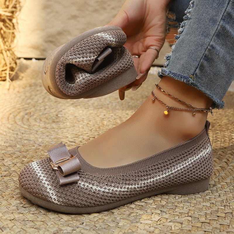 Új női cipők masnival, puha talppal, lapos talpú cipők, kényelmes hétköznapi cipők, sokoldalú, lélegző, csúszásmentes tavaszi szövetcipők