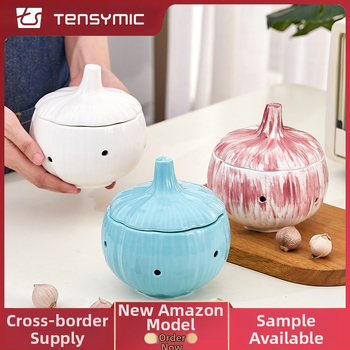 Piiriülene uus õõnes küüslaugupurk majapidamisköögi hoiupurk niiskuskindel ja hallituskindel küüslaugu hoiupurk keraamiline suletud purk