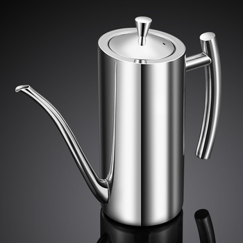 Nerūdijančio plieno aliejaus puodas, 304 klasės virtuvės europietiško stiliaus puodas, kūrybingas valgomojo aliejaus puodas, kurį galima atnaujinti iki nepralaidžios 700–500 ml talpos