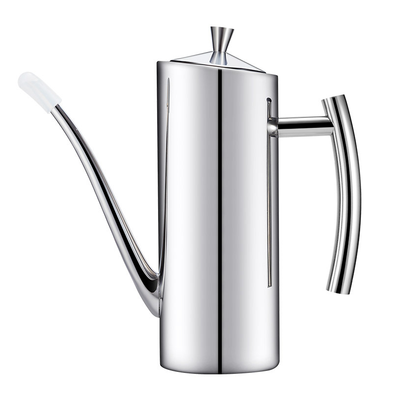 Nerūdijančio plieno aliejaus puodas, 304 klasės virtuvės europietiško stiliaus puodas, kūrybingas valgomojo aliejaus puodas, kurį galima atnaujinti iki nepralaidžios 700–500 ml talpos