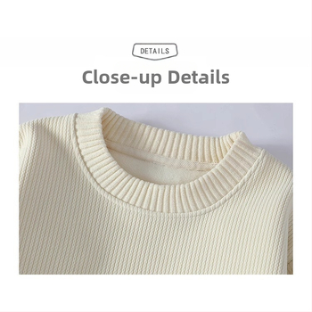 Egyszínű, kerek nyakú, polár bélésű férfi pulóver őszi és téli új, egyszerű alaping, divatos, csinos, meleg pulóver