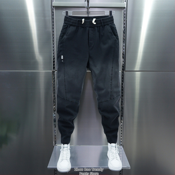 Férfi 2025-ös új nyári farmernadrág, divatos, színátmenetes színű, karcsúsított, szabadidőnadrág, karcsúsító, lezser nadrág