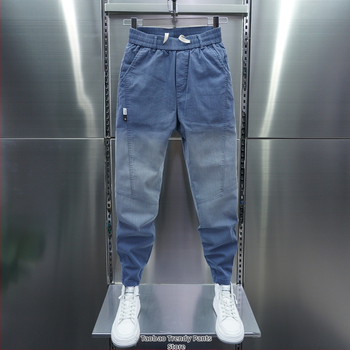 Férfi 2025-ös új nyári farmernadrág, divatos, színátmenetes színű, karcsúsított, szabadidőnadrág, karcsúsító, lezser nadrág