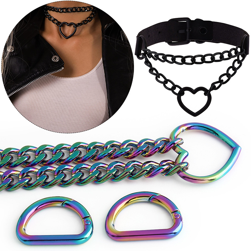 Налично цветно секси колие във формата на сърце в стил „чисто желание“ за жени, винтидж мода, висок клас, нишов модерен аксесоар