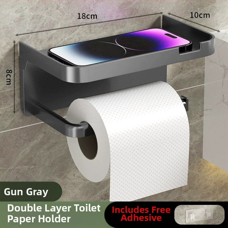 Zsebkendőtartó, falra szerelhető, WC, fürdőszoba, konyhai tárolódoboz, lyukasztásmentes, kétrétegű, hotelszobai papírtekercs-tároló állvány