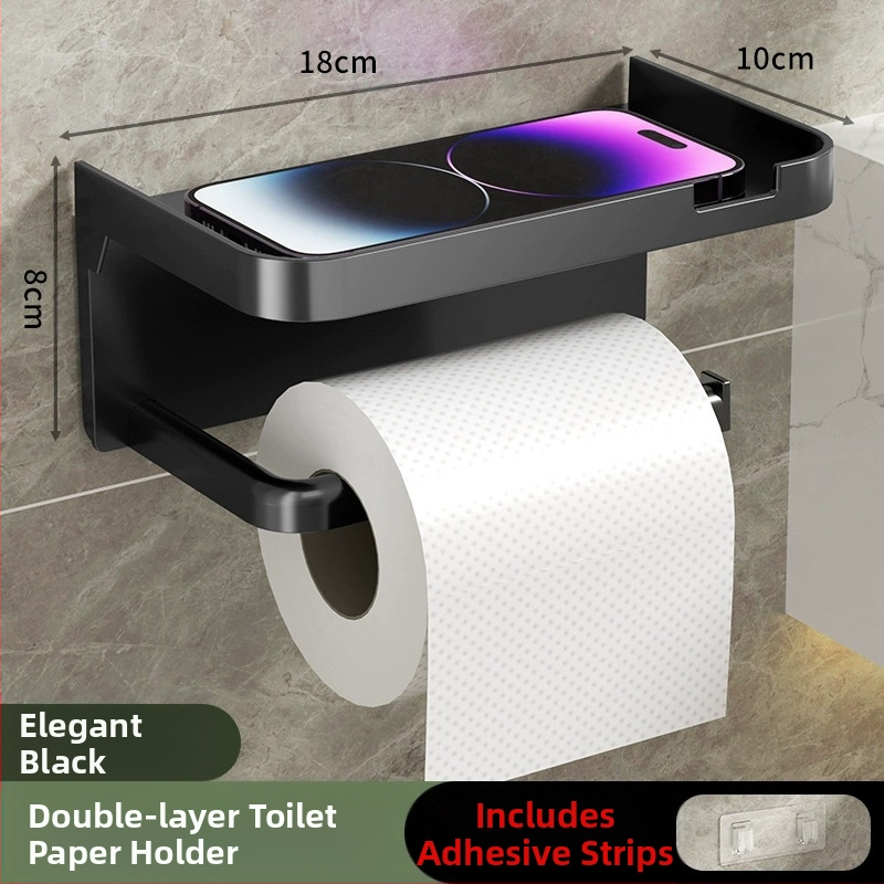 Zsebkendőtartó, falra szerelhető, WC, fürdőszoba, konyhai tárolódoboz, lyukasztásmentes, kétrétegű, hotelszobai papírtekercs-tároló állvány