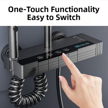 Uus dušipea vannitoa vihmadušikomplekt multifunktsionaalne pihusti nupuga lüliti meeleoluvalgustusega täiskomplekt digitaalse ekraaniga dušipea