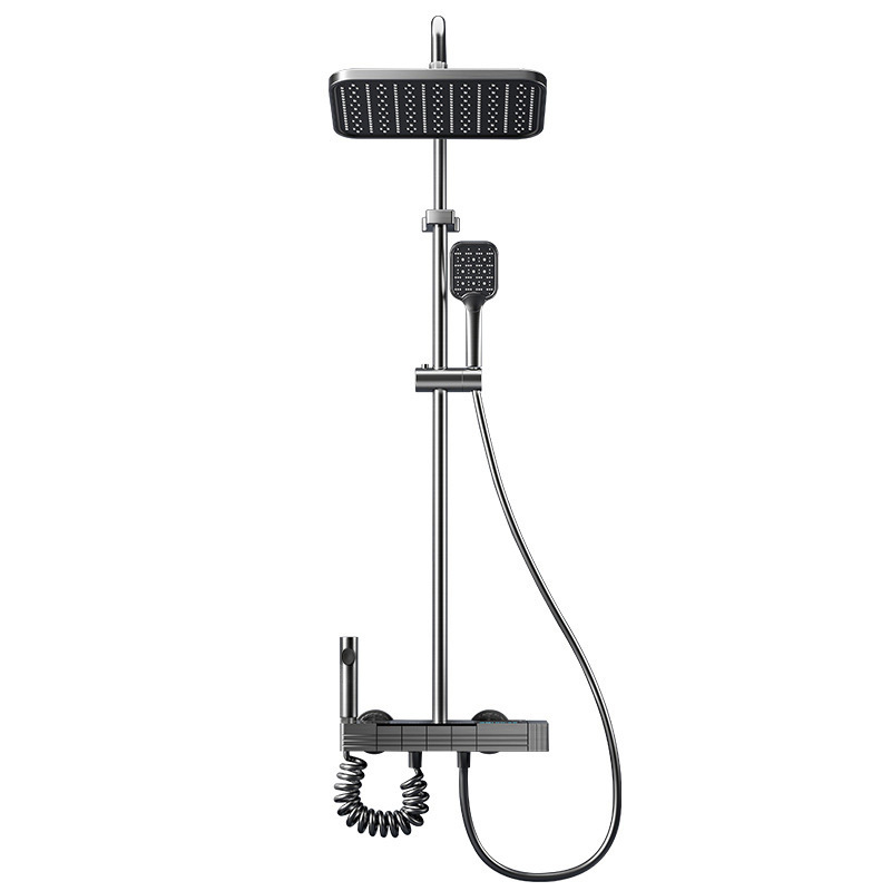 Uus dušipea vannitoa vihmadušikomplekt multifunktsionaalne pihusti nupuga lüliti meeleoluvalgustusega täiskomplekt digitaalse ekraaniga dušipea