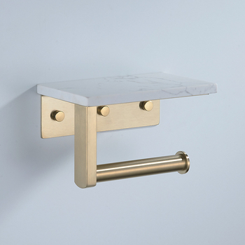 Marmurinis nerūdijančio plieno servetėlių laikiklis, tualetinio popieriaus volelio laikiklis, tualetinis šviestuvas, prabangus prie sienos tvirtinamas daiktadėžė su mobiliojo telefono lentyna