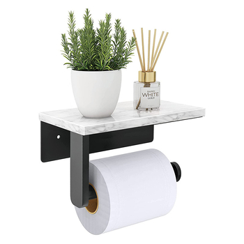 Marmurinis nerūdijančio plieno servetėlių laikiklis, tualetinio popieriaus volelio laikiklis, tualetinis šviestuvas, prabangus prie sienos tvirtinamas daiktadėžė su mobiliojo telefono lentyna