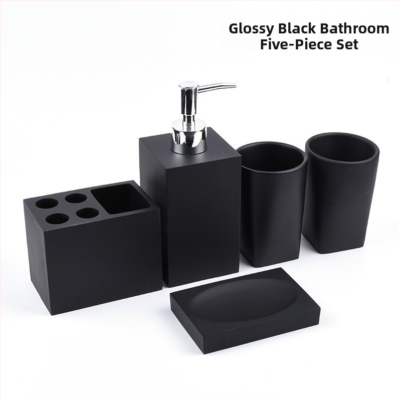 Nordic Hotel Дезинфектант за ръце Бутилка Мраморен Модел Комплект за баня от пет части Комплект за тоалетна чиния Орнаменти от смола