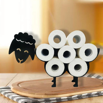 Tualetinio popieriaus laikiklis „Crossborder“, prie sienos tvirtinamas avių formos tualetinio popieriaus laikiklis, neperforuotas daugiafunkcis priedas