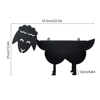 Tualetinio popieriaus laikiklis „Crossborder“, prie sienos tvirtinamas avių formos tualetinio popieriaus laikiklis, neperforuotas daugiafunkcis priedas