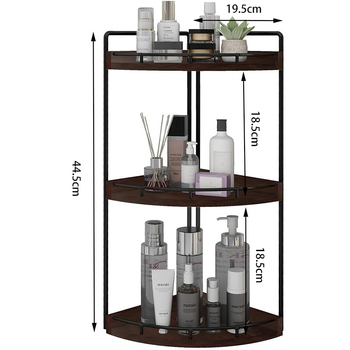 Ξύλινη γωνιακή θήκη αποθήκευσης μπάνιου, θήκη διαλογής καλλυντικών, θήκη αποθήκευσης καρυκευμάτων κουζίνας, πολυστρωματική θήκη αποθήκευσης